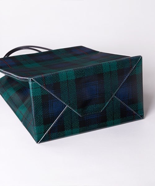 アンノウンプロダクツ 伊勢丹 ブラックウォッチ柄 ペーパーレザー