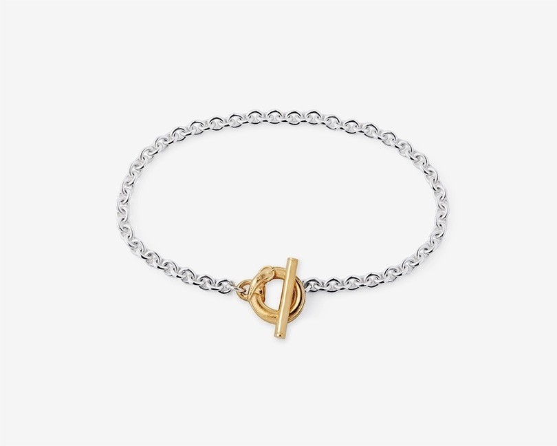 ＜バニー＞ PW T-Bar Light Bracelet 925 Silver/K18 Yellow Gold