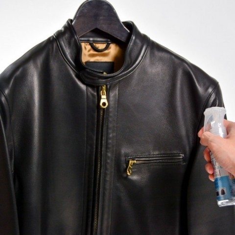 本革ジャケット【L、豚革、ブラック】スマホ用内ポケット付。保革剤塗布保管。