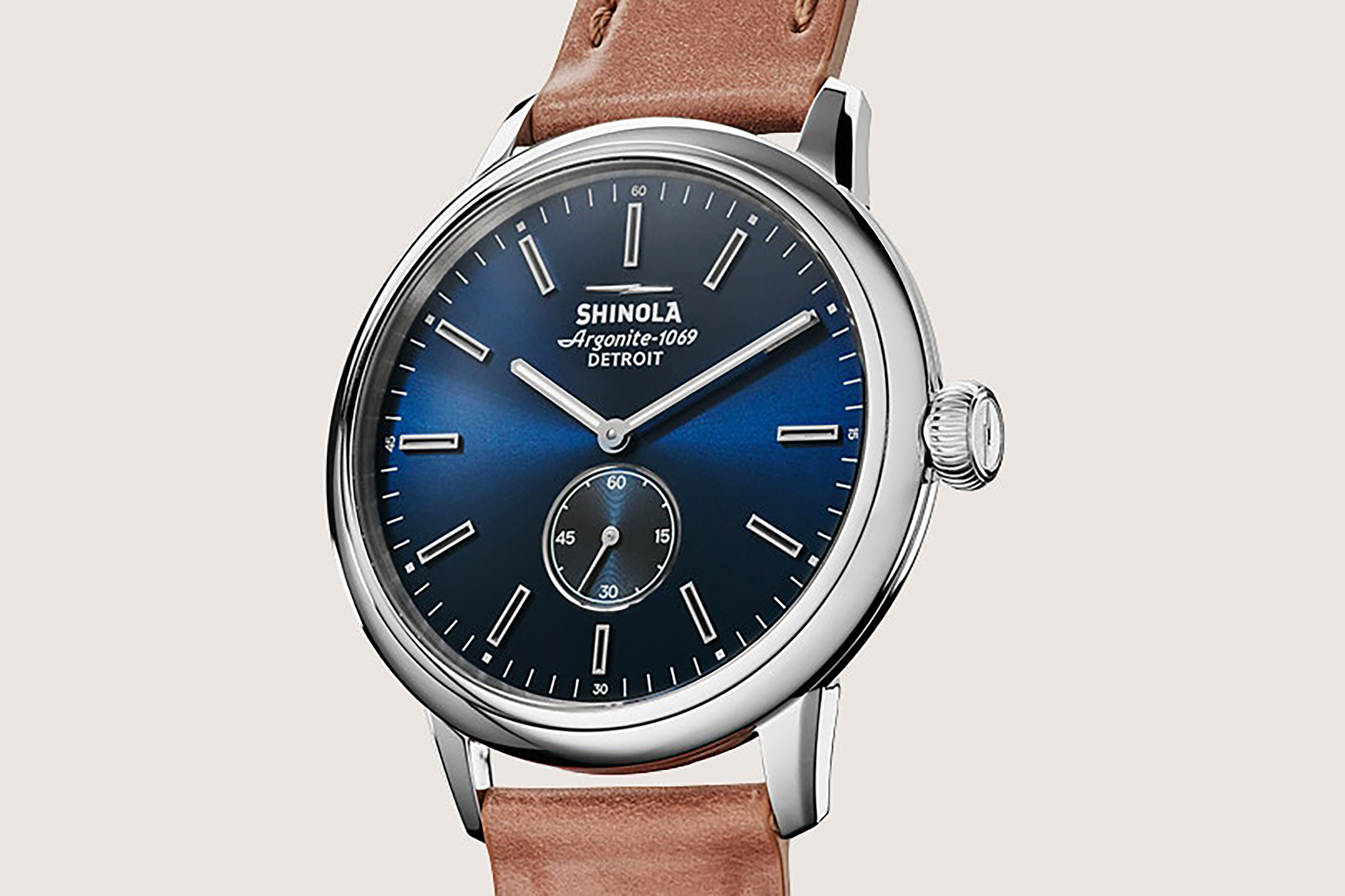 デトロイト　SHINOLA シャイノラ　レザーベルト時計