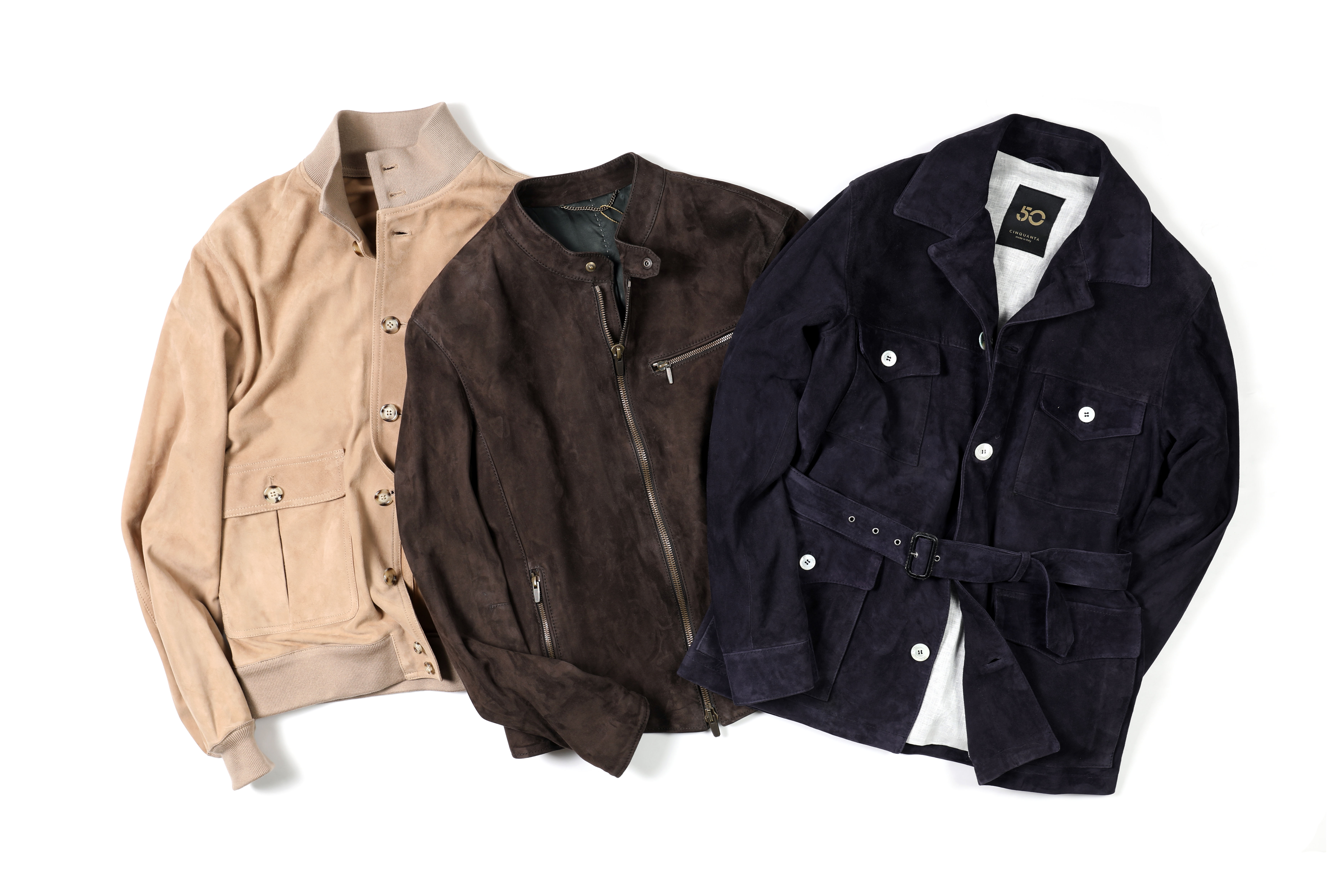 イタリア製【最高級】CINQUANTA レザーウール切り替えジャケット