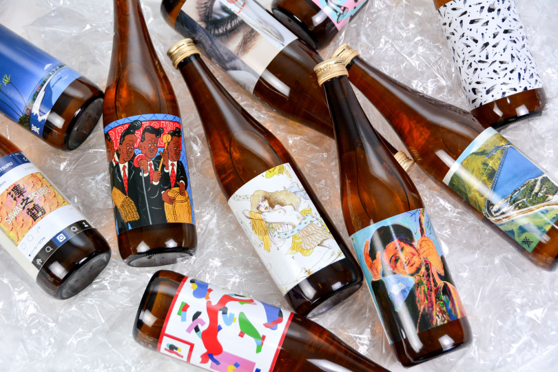 酒ラベルアート「男山本家」 宇野亞喜良、永井博、ヒロ杉山